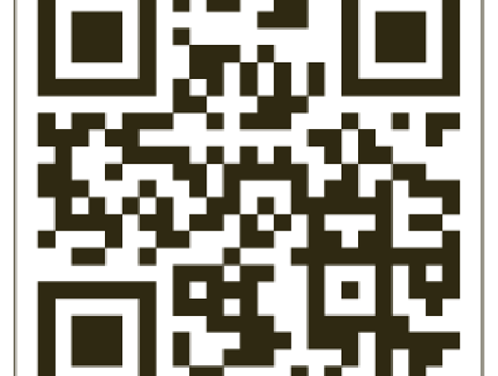 Un QR code de couleur sombre sur fond clair, présenté dans un cadre carré, permettant d’accéder à un contenu numérique via un scan.