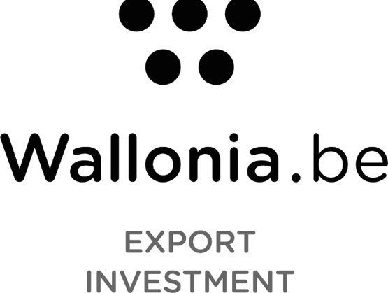 Official logo of Wallonia.be, representing the Walloon Export and Foreign Investment Agency (AWEX), featuring five stylized dots forming a circle above the word 'Wallonia.be', with the words 'EXPORT' and 'INVESTMENT' displayed below.