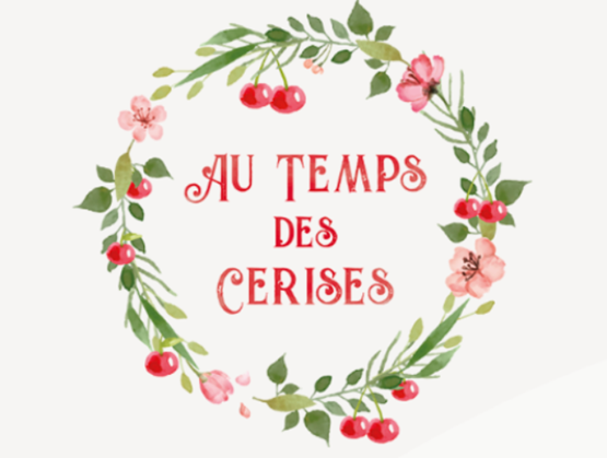 Colorful “Au Temps des Cerises” logo.