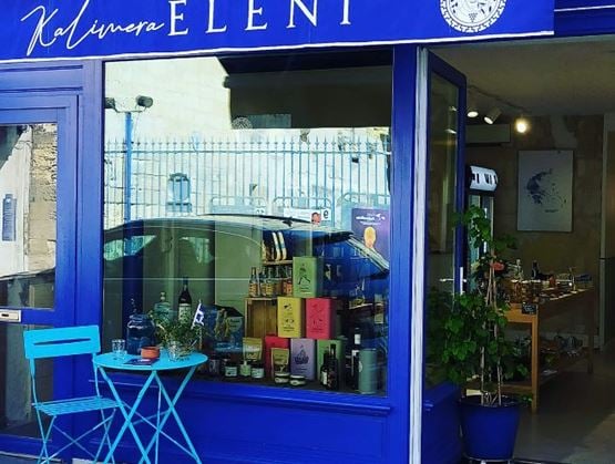 Devanture de l'épicerie Kalimera Eleni