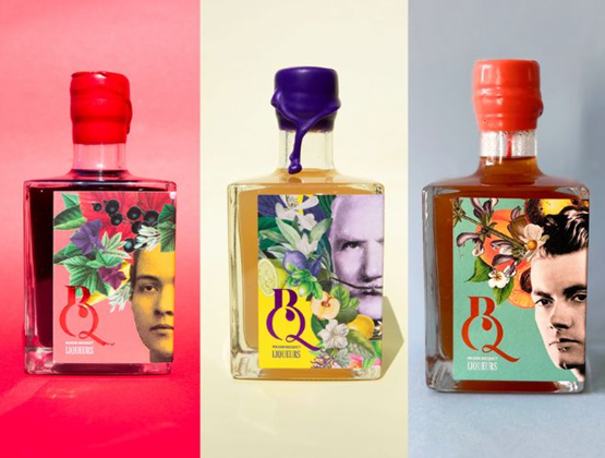 Three bottles from Maison Bocquet on a colorful background.