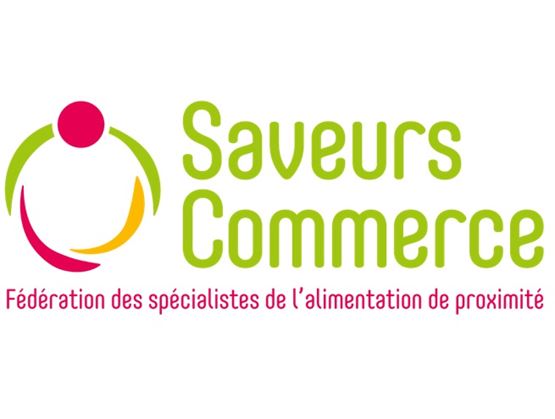 Logo saveurs commerce sur fond blanc
