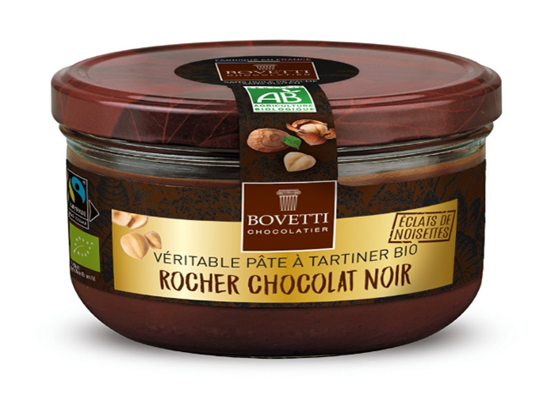Pate à tartiner rocher chocolat noir Bovetti