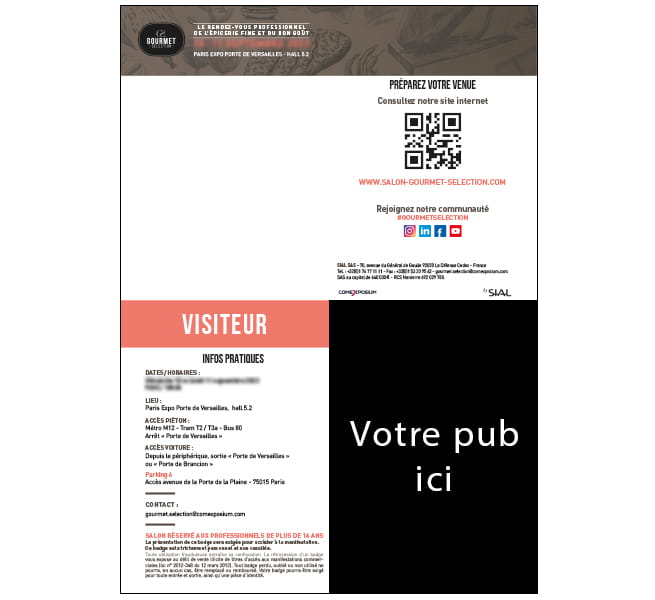 Publicité sur le badge visiteur