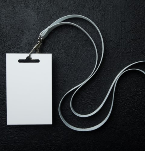 Badge with lanyards
