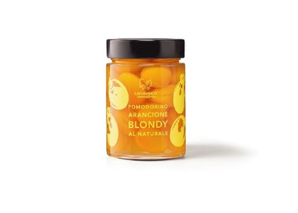 Blondy orange tomato in water and salt - Capobianco Organic Farm - Flowers, fruits, vegetables, mushroom & truffle