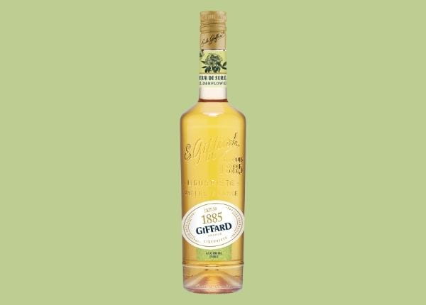 Bouteille de fleur de sureau sans alcool de la marque Giffard.