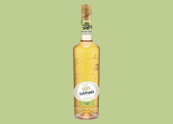 Bottle of alcohol-free elderflower from the Giffard brand.