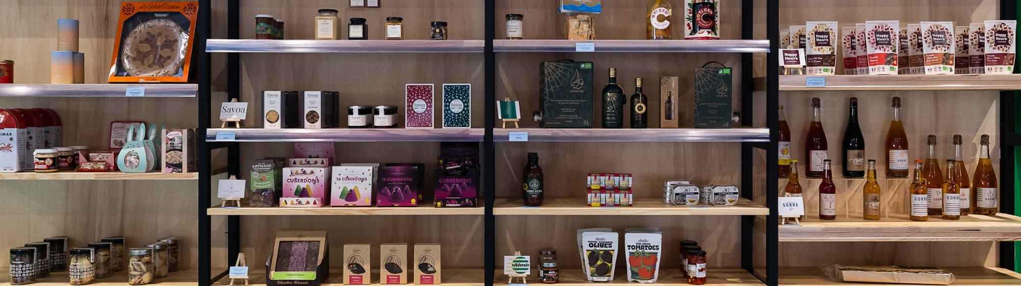 shelves fine food products