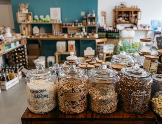 Inside a delicatessen shop
