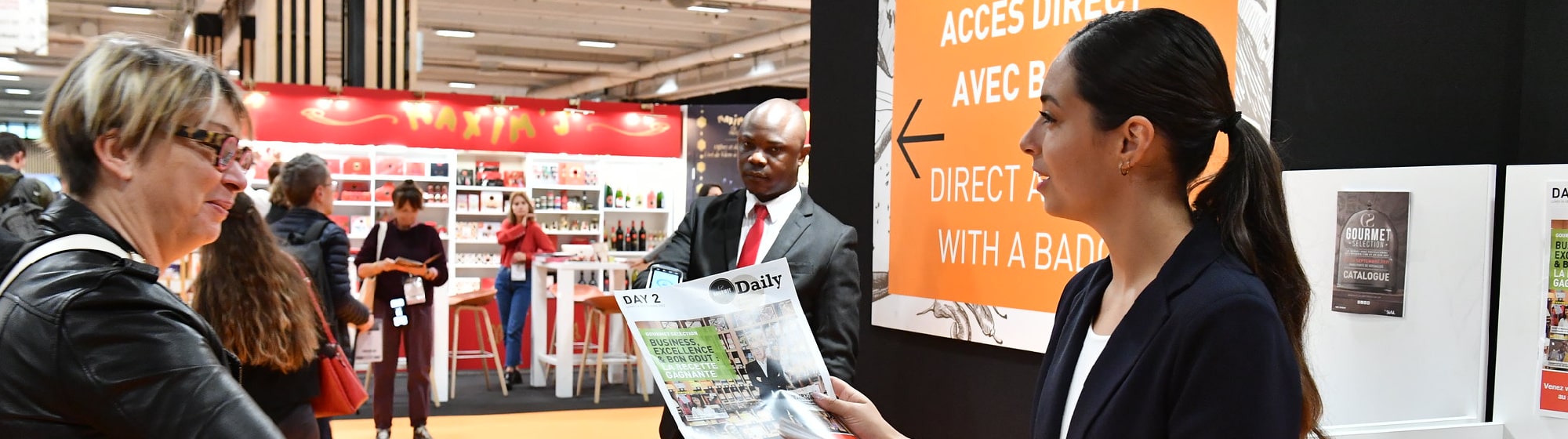 Magazine dispatch at the entrance of Gourmet Selection